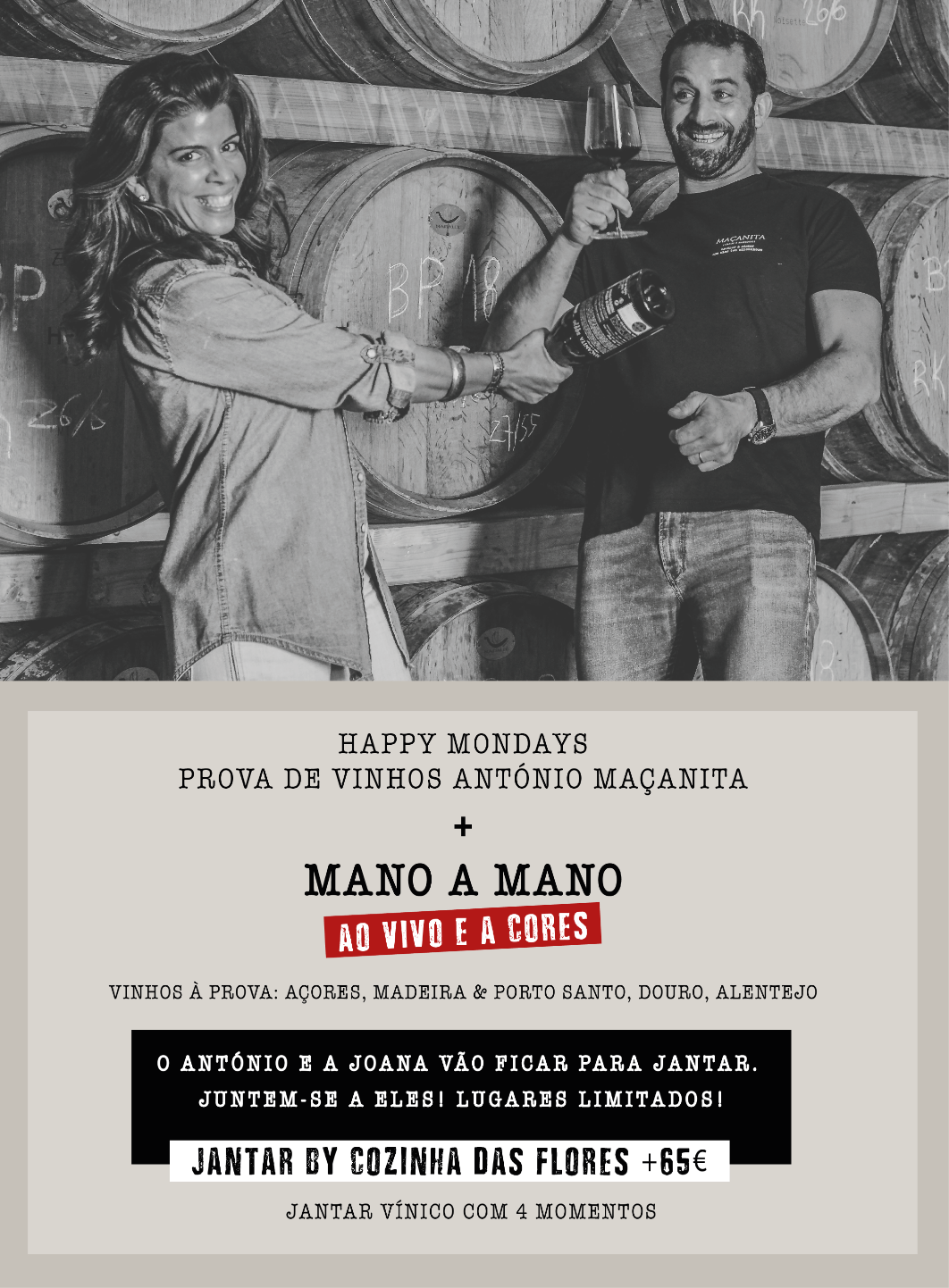 Happy Mondays Prova de Vinhos 2025 + Jantar Vínico
