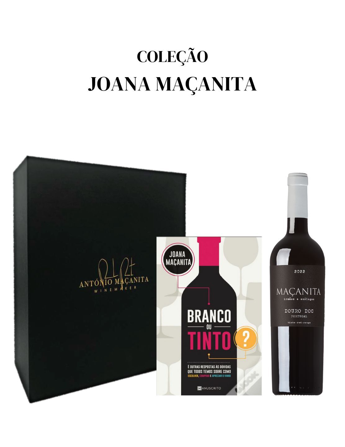 Coleção Joana Maçanita - livro e vinho tinto do Douro