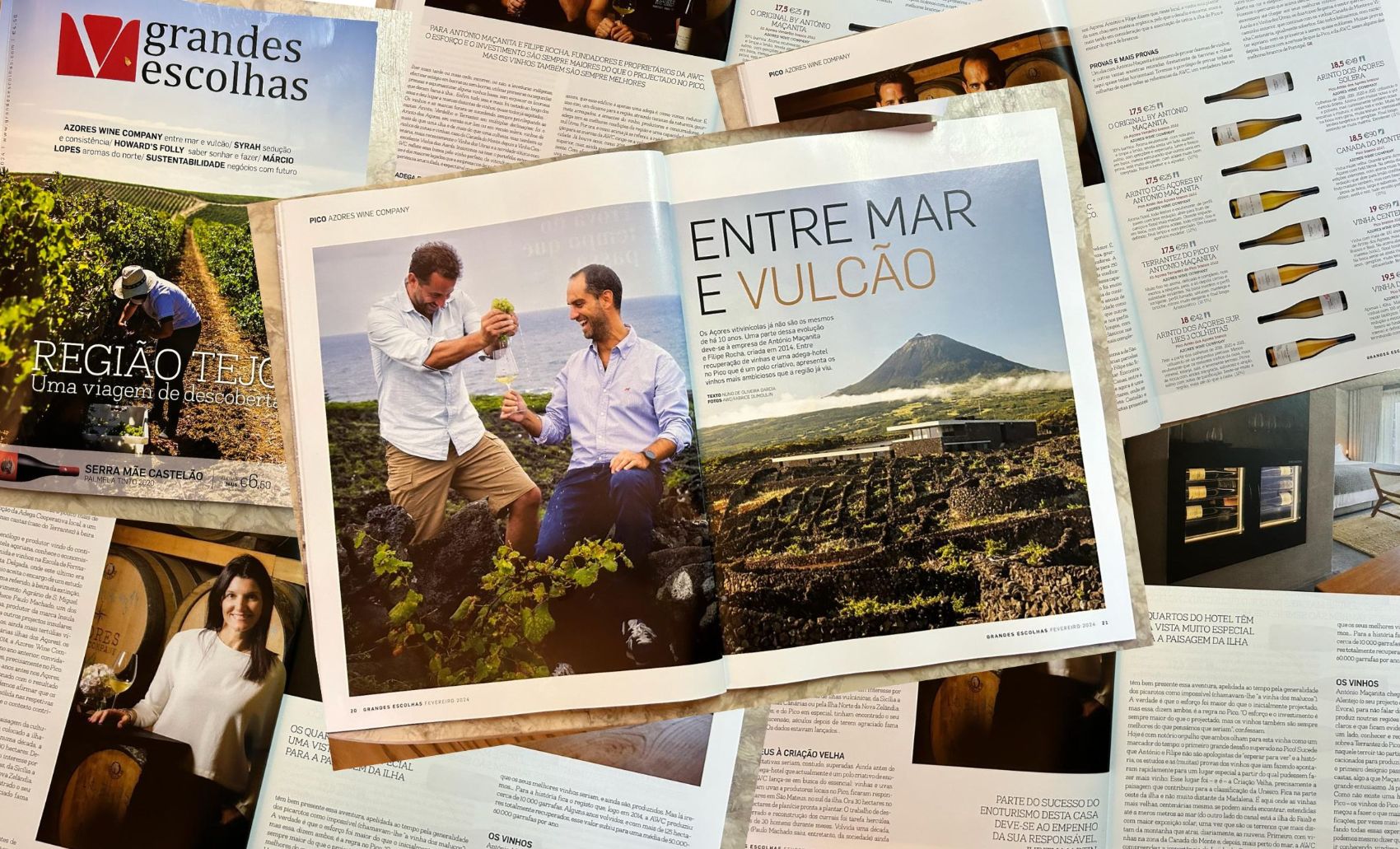 Reportagem da Azores Wine Company na revista Grandes Escolhas